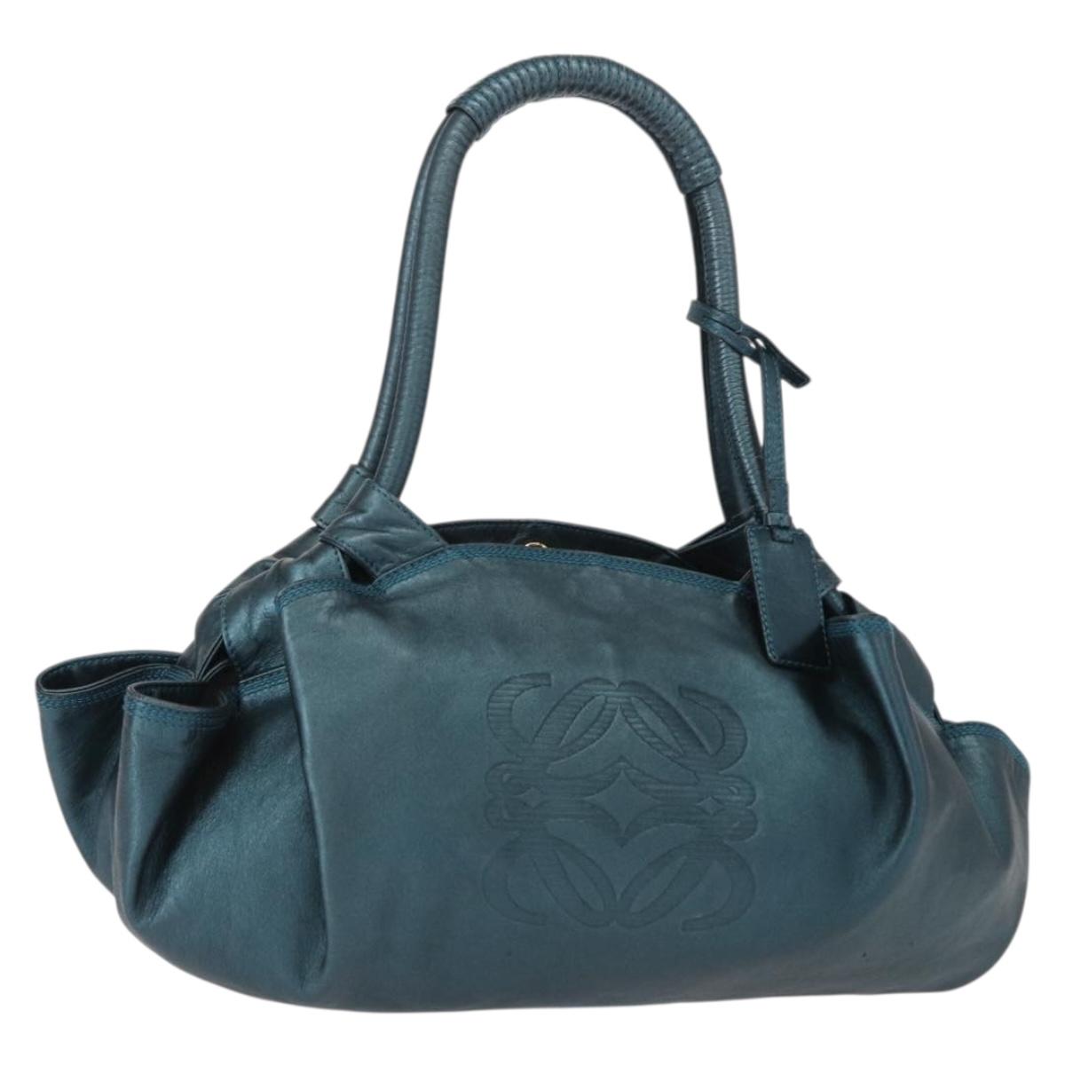 LOEWE Nappa Aire Hand Bag Leather Navy Auth ep12047