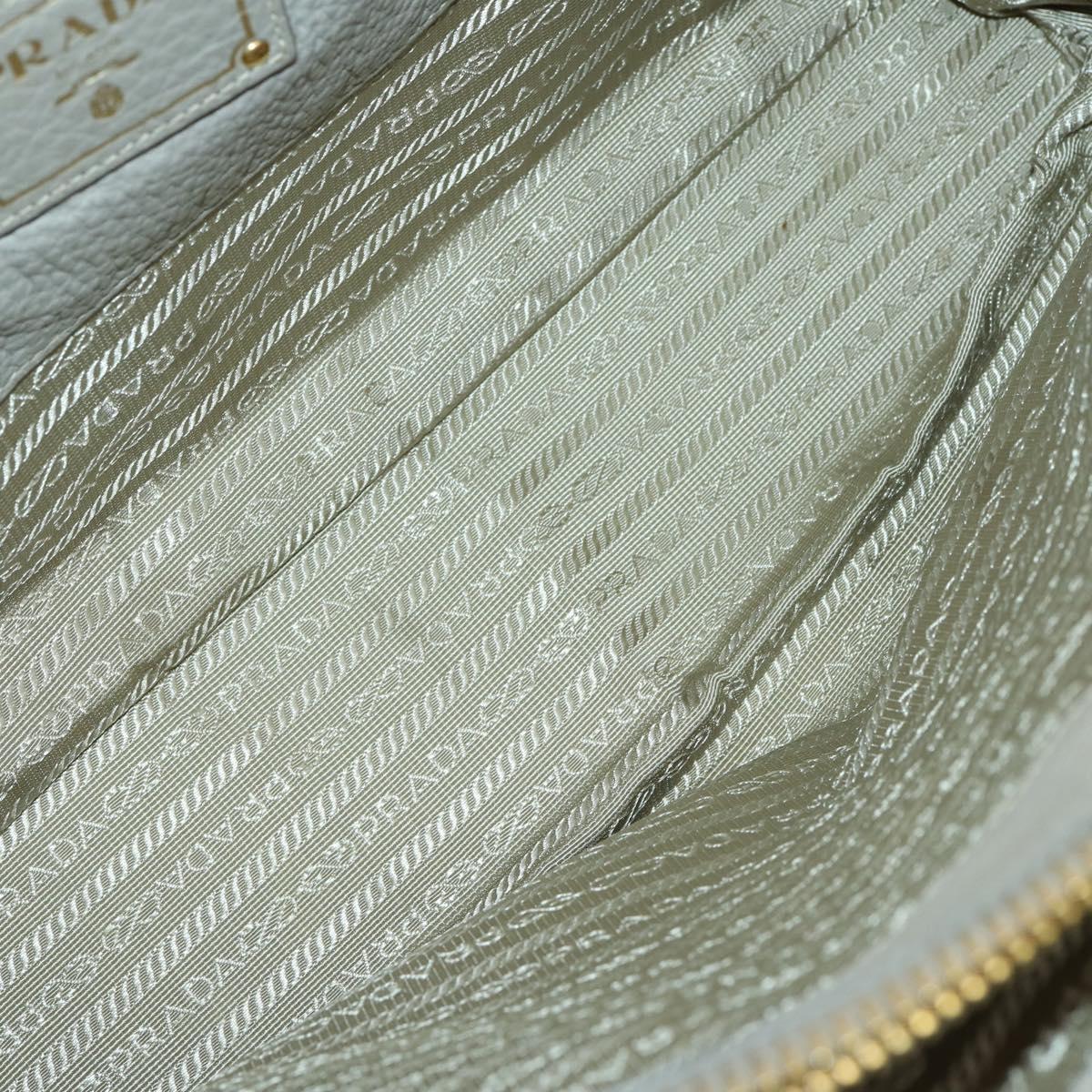 PRADA Hand Bag Leather 2way Gray Gold Auth ep12049