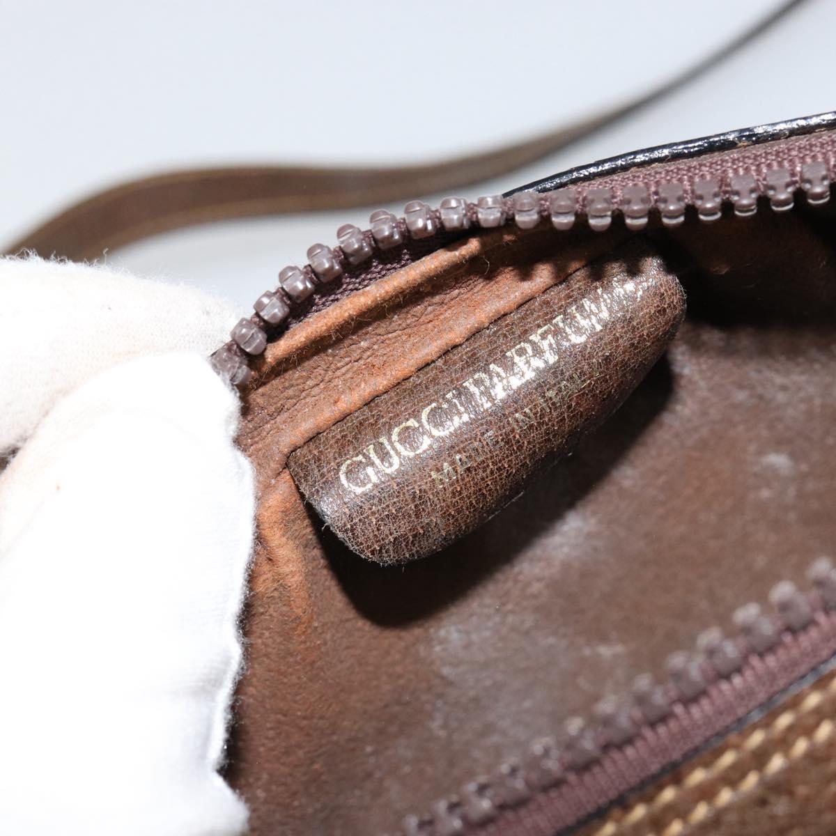 GUCCI GG Supreme Web Sherry Line Shoulder Bag PVC Beige Gold Auth ep12050