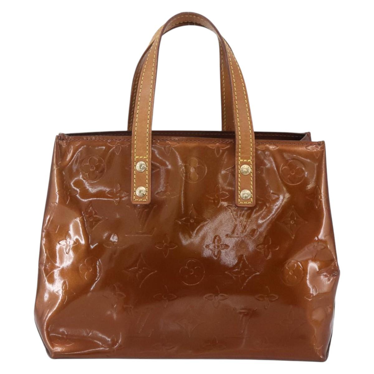 LOUIS VUITTON Monogram Vernis Reade PM Hand Bag Bronze M91146 LV Auth ep12056