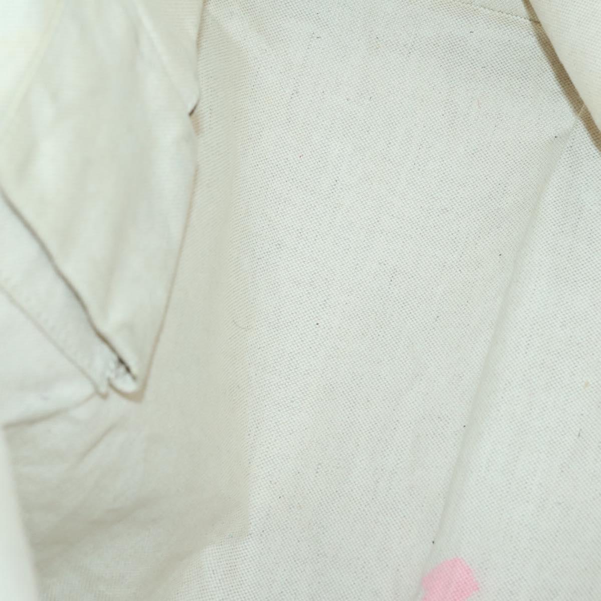 GUCCI Flora Tote Bag Canvas Leather White Gold 247209 Auth ep12057