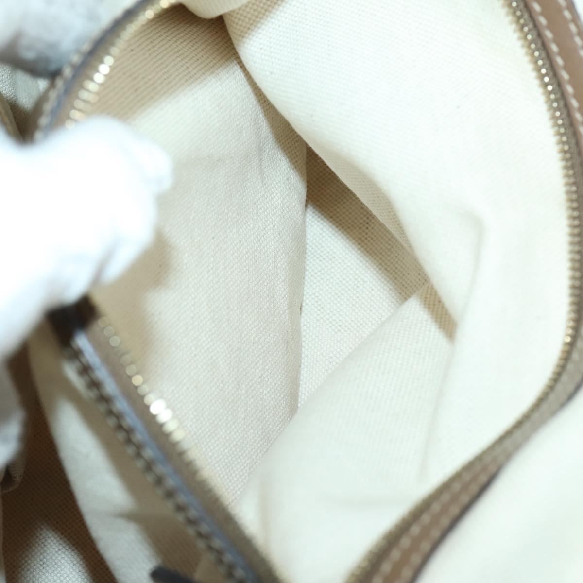 GUCCI Flora Tote Bag Canvas Leather White Gold 247209 Auth ep12057