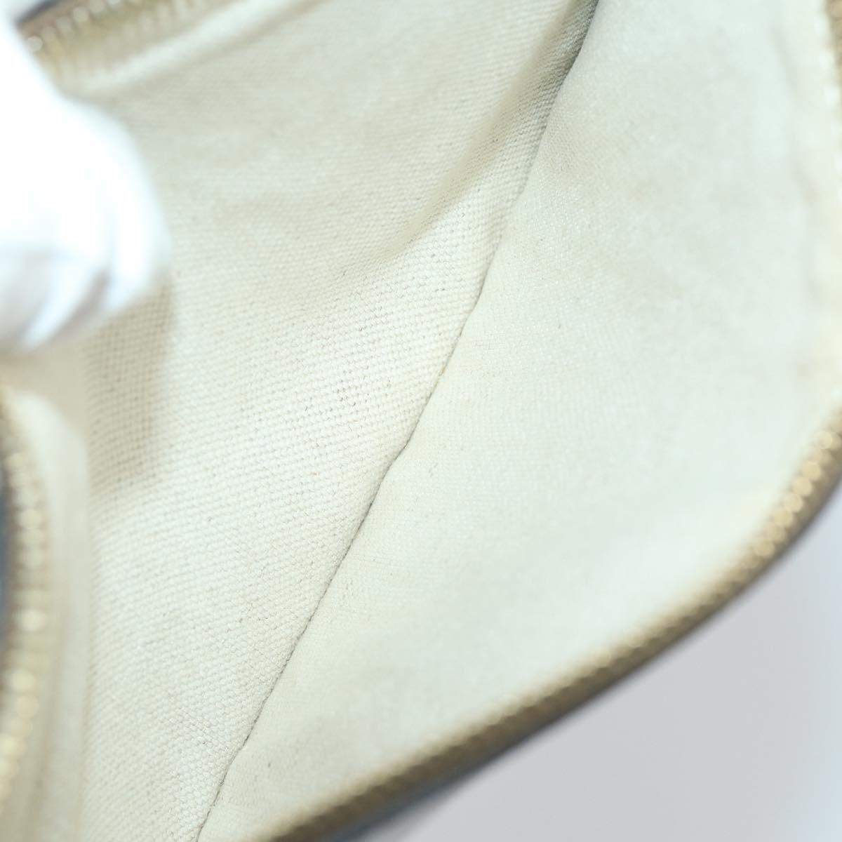 GUCCI Flora Tote Bag Canvas Leather White Gold 247209 Auth ep12057