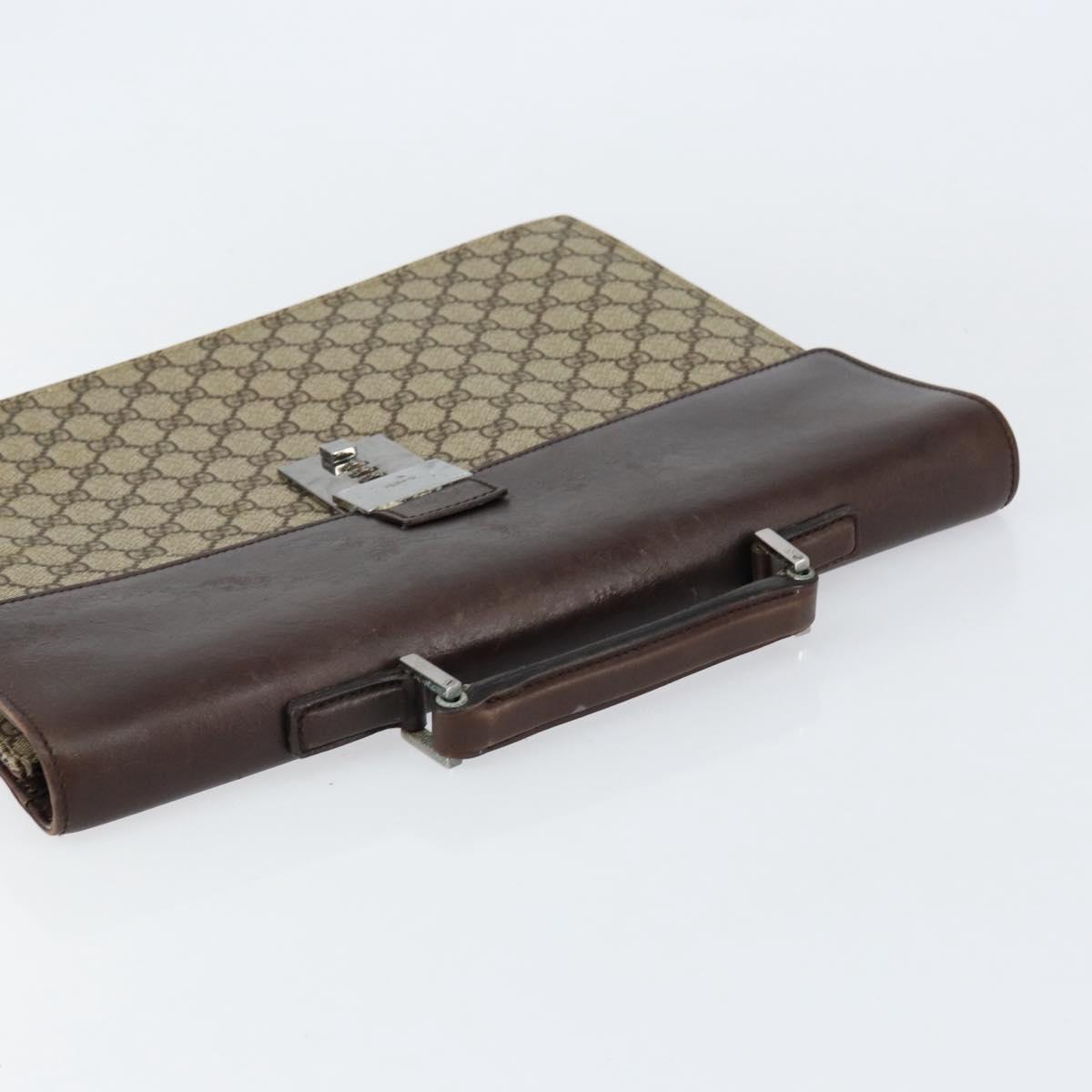 GUCCI GG Supreme Hand Bag PVC Beige Silver 34044 Auth ep12061