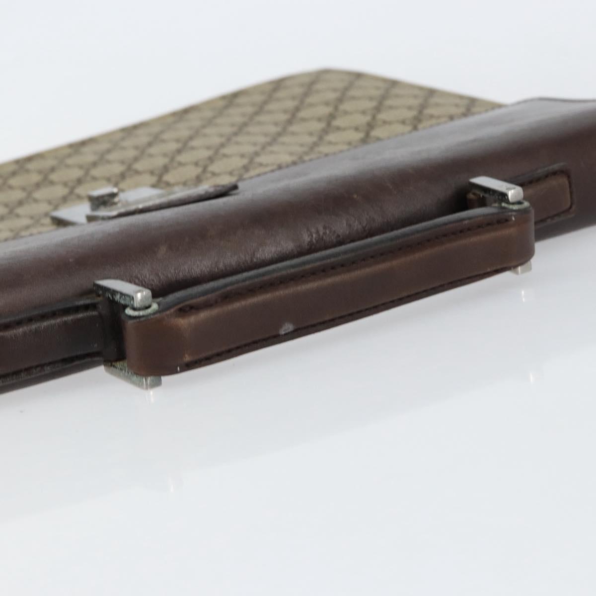 GUCCI GG Supreme Hand Bag PVC Beige Silver 34044 Auth ep12061