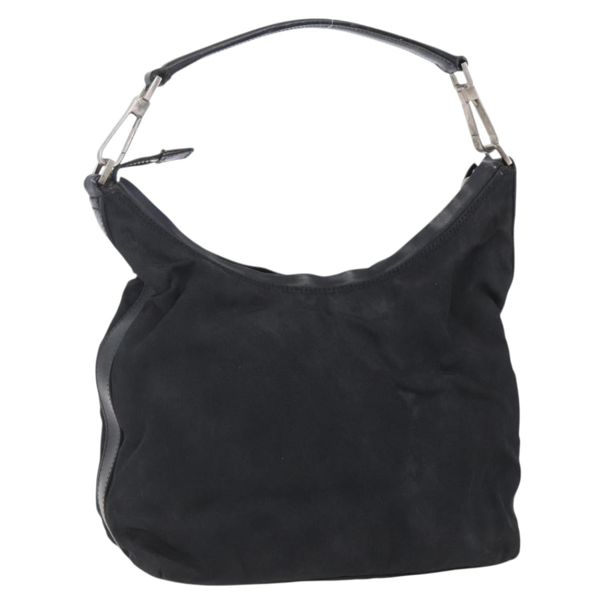 GUCCI Shoulder Bag Nylon Black Silver 000 0602 Auth ep12075
