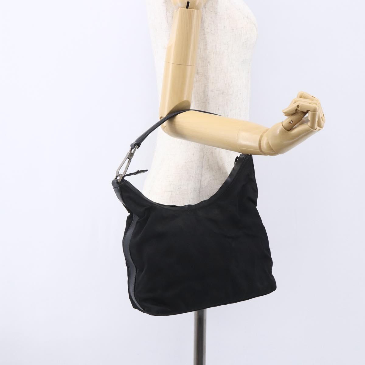 GUCCI Shoulder Bag Nylon Black Silver 000 0602 Auth ep12075