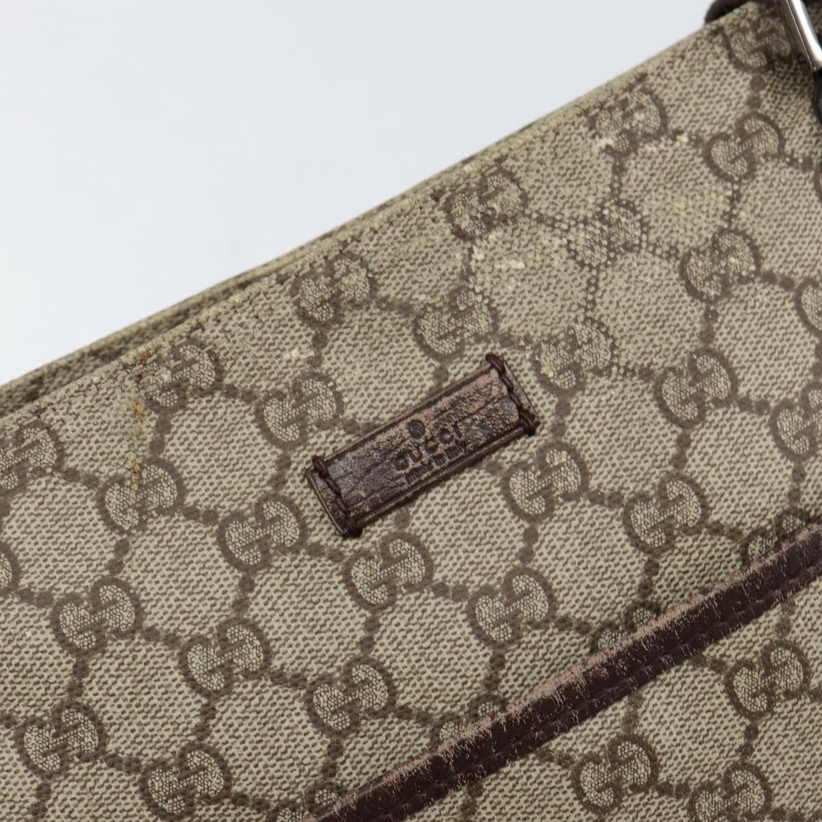 GUCCI GG Supreme Shoulder Bag PVC Beige Silver 141626 Auth ep12076