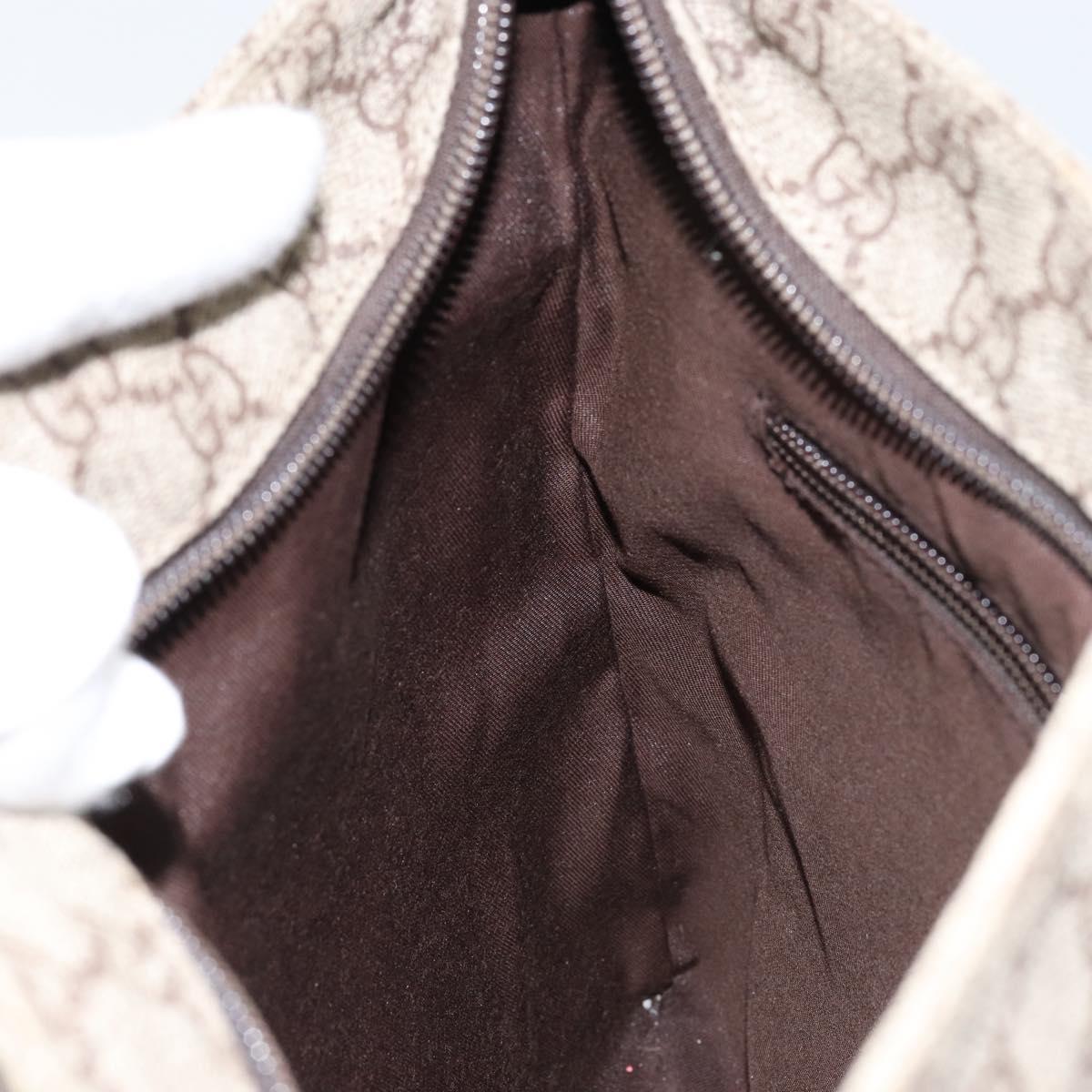 GUCCI GG Supreme Shoulder Bag PVC Beige Silver 141626 Auth ep12076