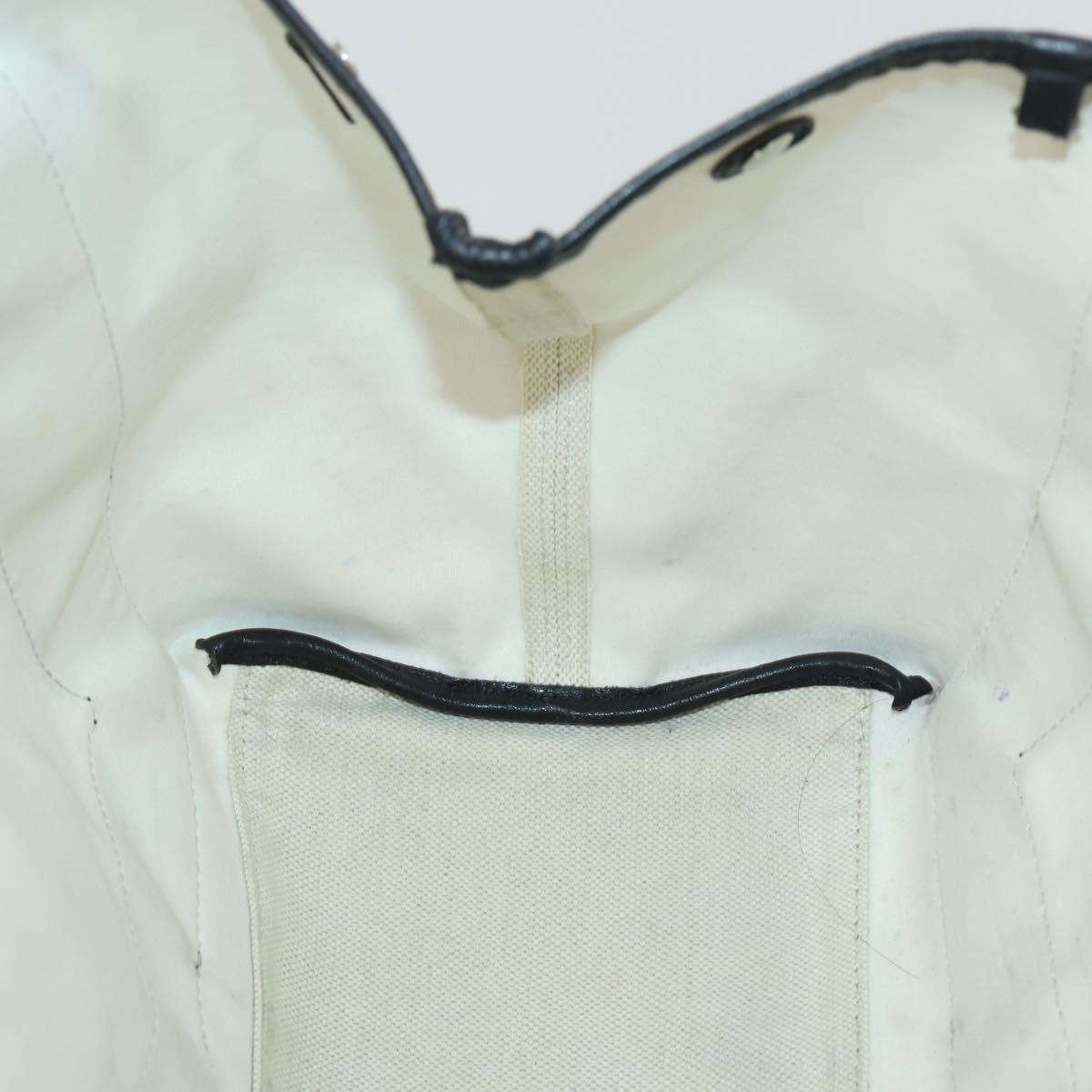 BALENCIAGA Navy Cabas S Hand Bag Canvas Black White 339933 Auth ep12080