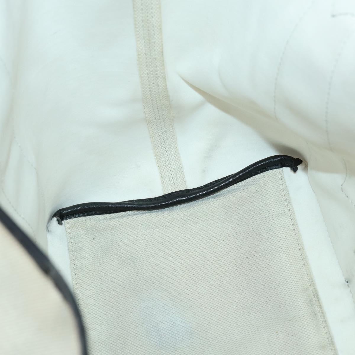 BALENCIAGA Navy Cabas S Hand Bag Canvas Black White 339933 Auth ep12080