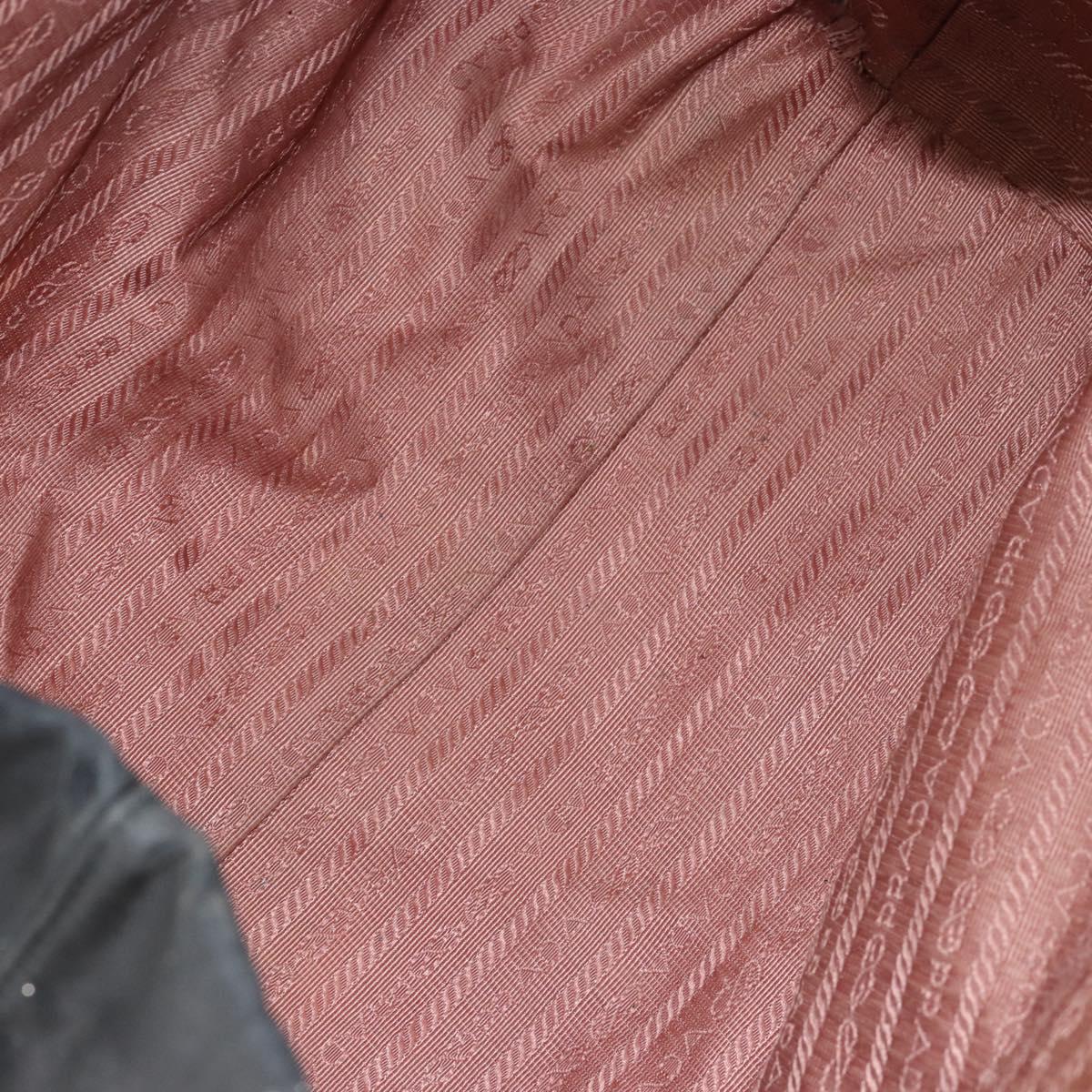 PRADA Hand Bag Nylon Black Gold Auth ep12082