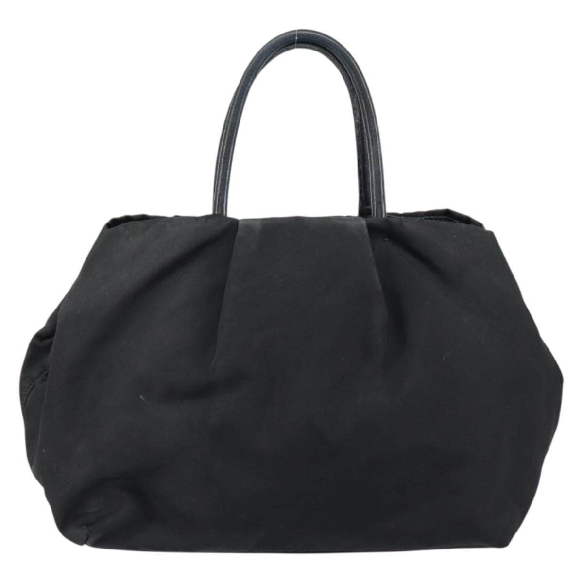 PRADA Hand Bag Nylon Black Gold Auth ep12082