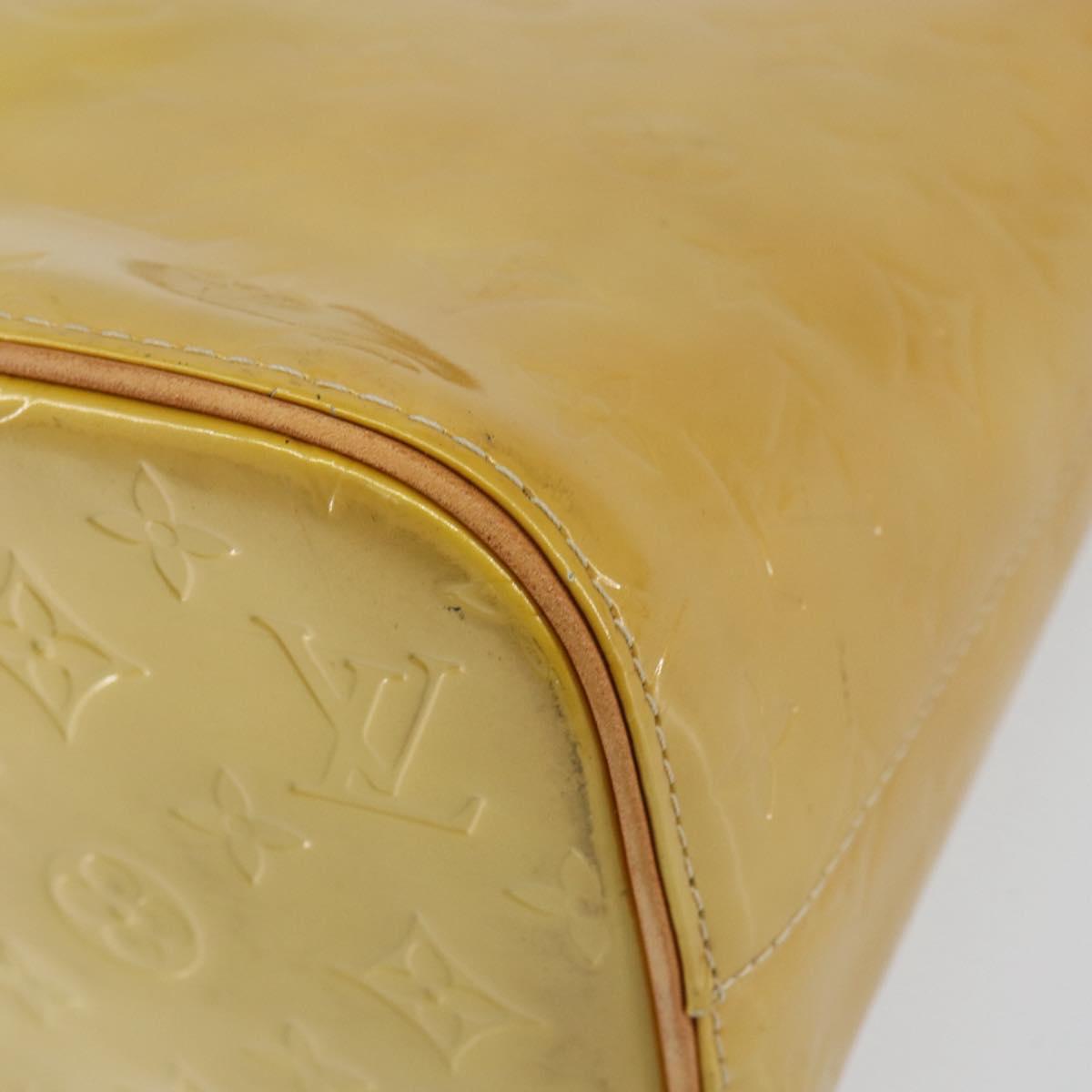 LOUIS VUITTON Monogram Vernis Houston Hand Bag Beige M91004 LV Auth ep12084