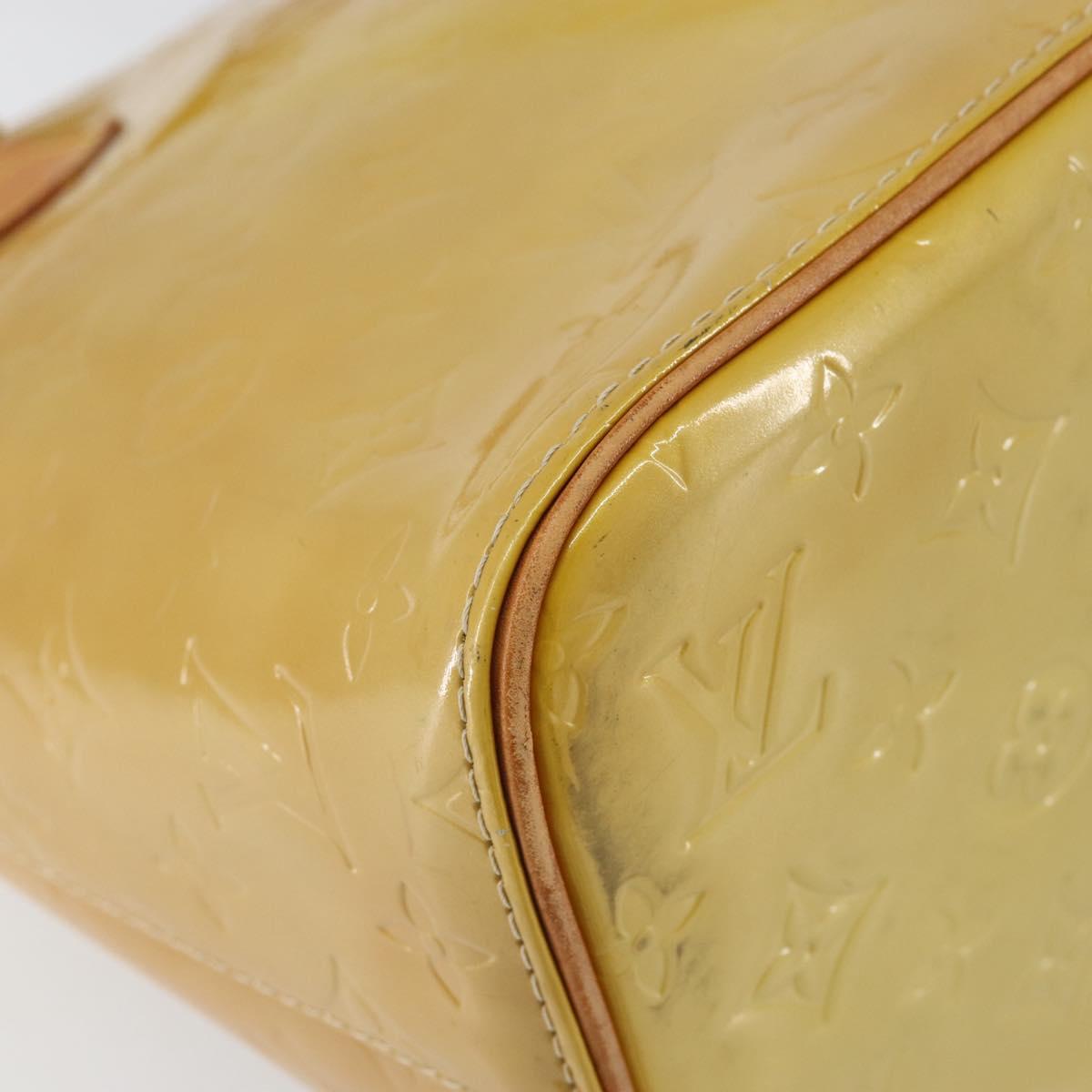 LOUIS VUITTON Monogram Vernis Houston Hand Bag Beige M91004 LV Auth ep12084