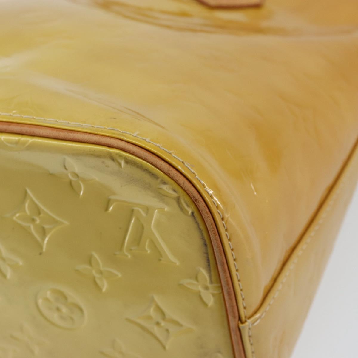 LOUIS VUITTON Monogram Vernis Houston Hand Bag Beige M91004 LV Auth ep12084