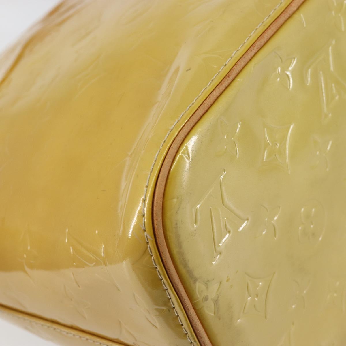 LOUIS VUITTON Monogram Vernis Houston Hand Bag Beige M91004 LV Auth ep12084