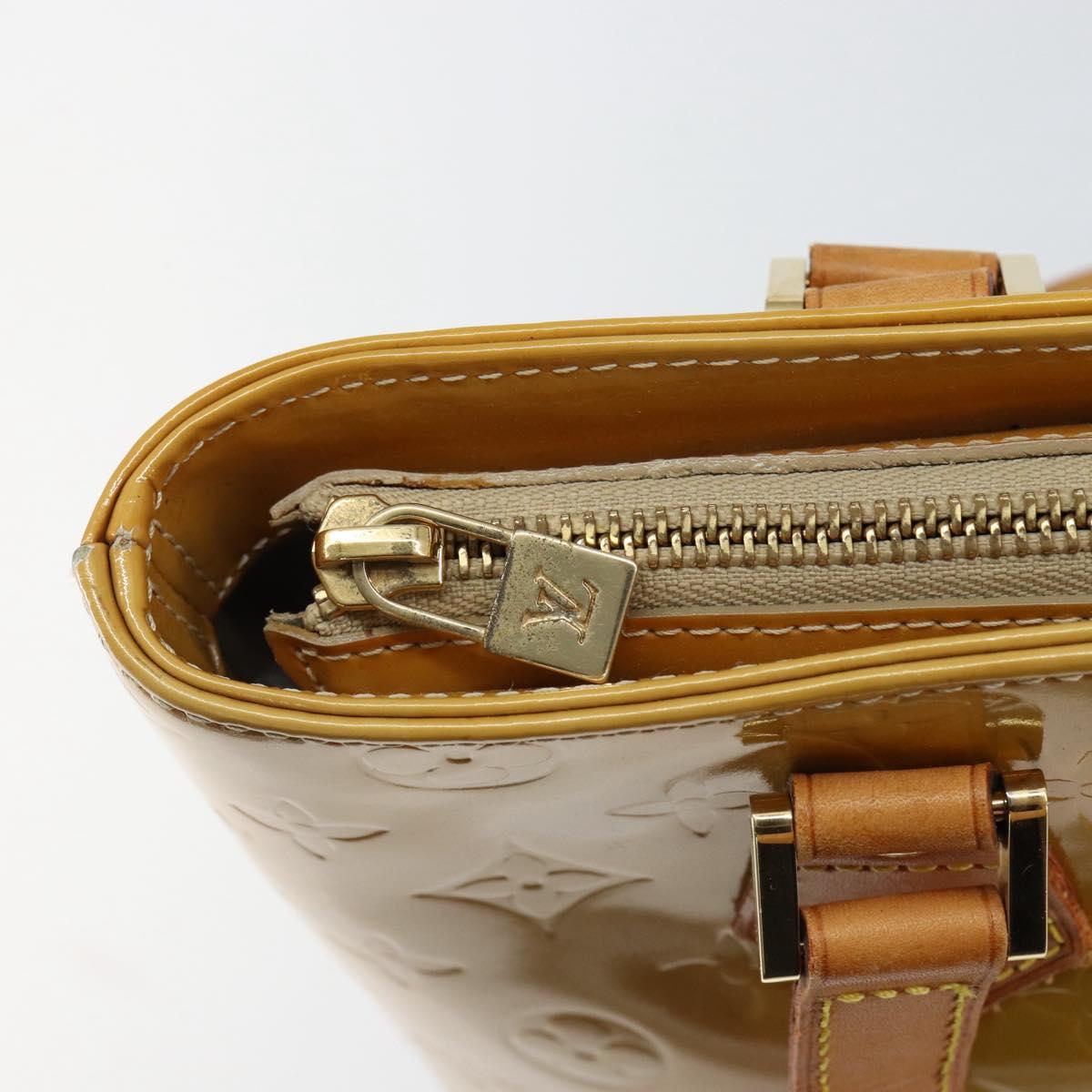 LOUIS VUITTON Monogram Vernis Houston Hand Bag Beige M91004 LV Auth ep12084