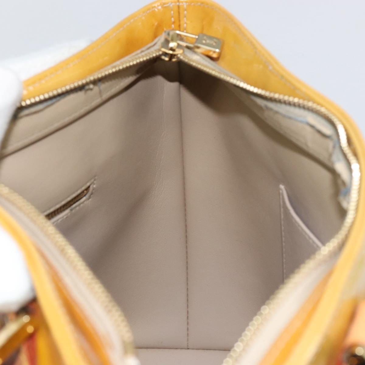 LOUIS VUITTON Monogram Vernis Houston Hand Bag Beige M91004 LV Auth ep12084