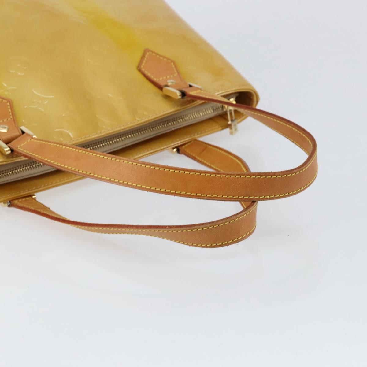 LOUIS VUITTON Monogram Vernis Houston Hand Bag Beige M91004 LV Auth ep12084