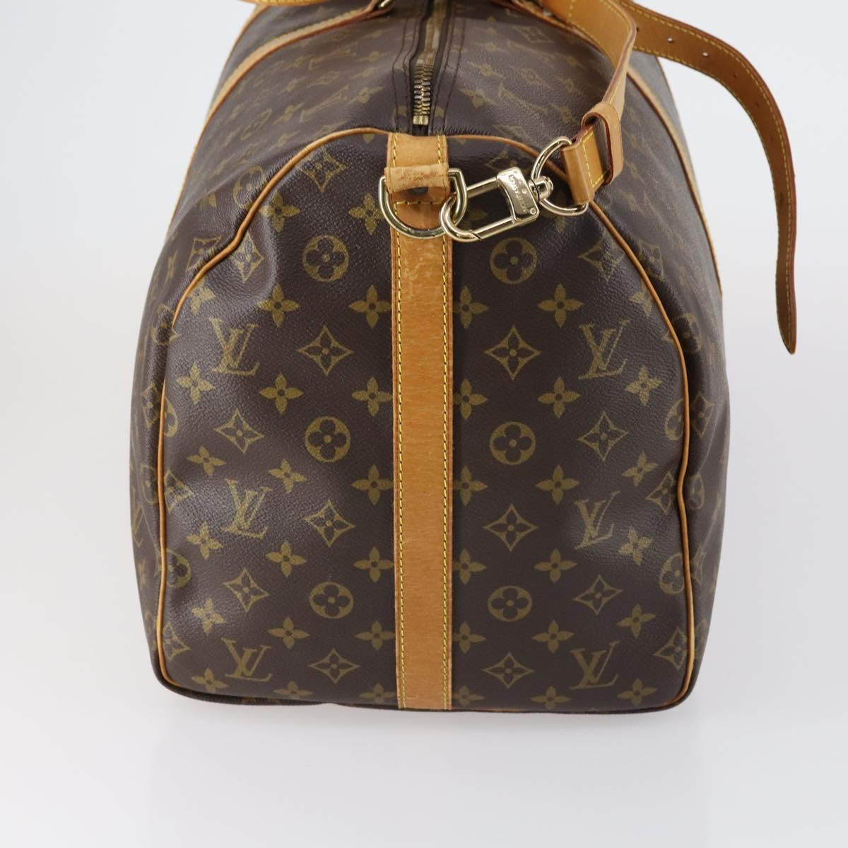 LOUIS VUITTON Monogram Keepall Bandouliere 55 Boston Bag M41414 LV Auth ep12087