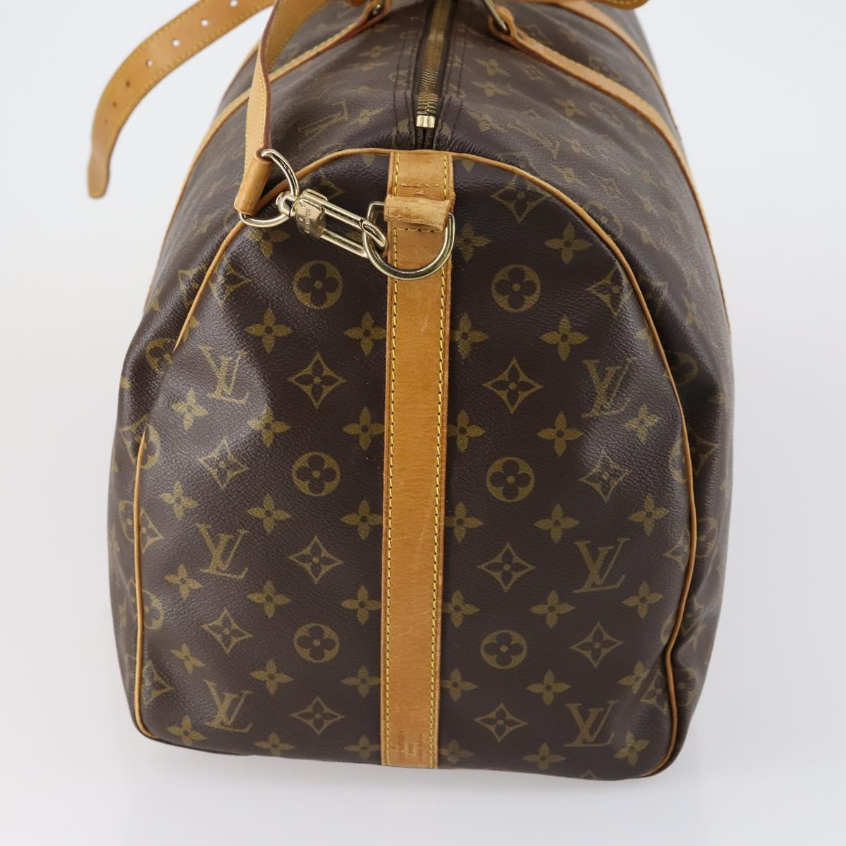 LOUIS VUITTON Monogram Keepall Bandouliere 55 Boston Bag M41414 LV Auth ep12087