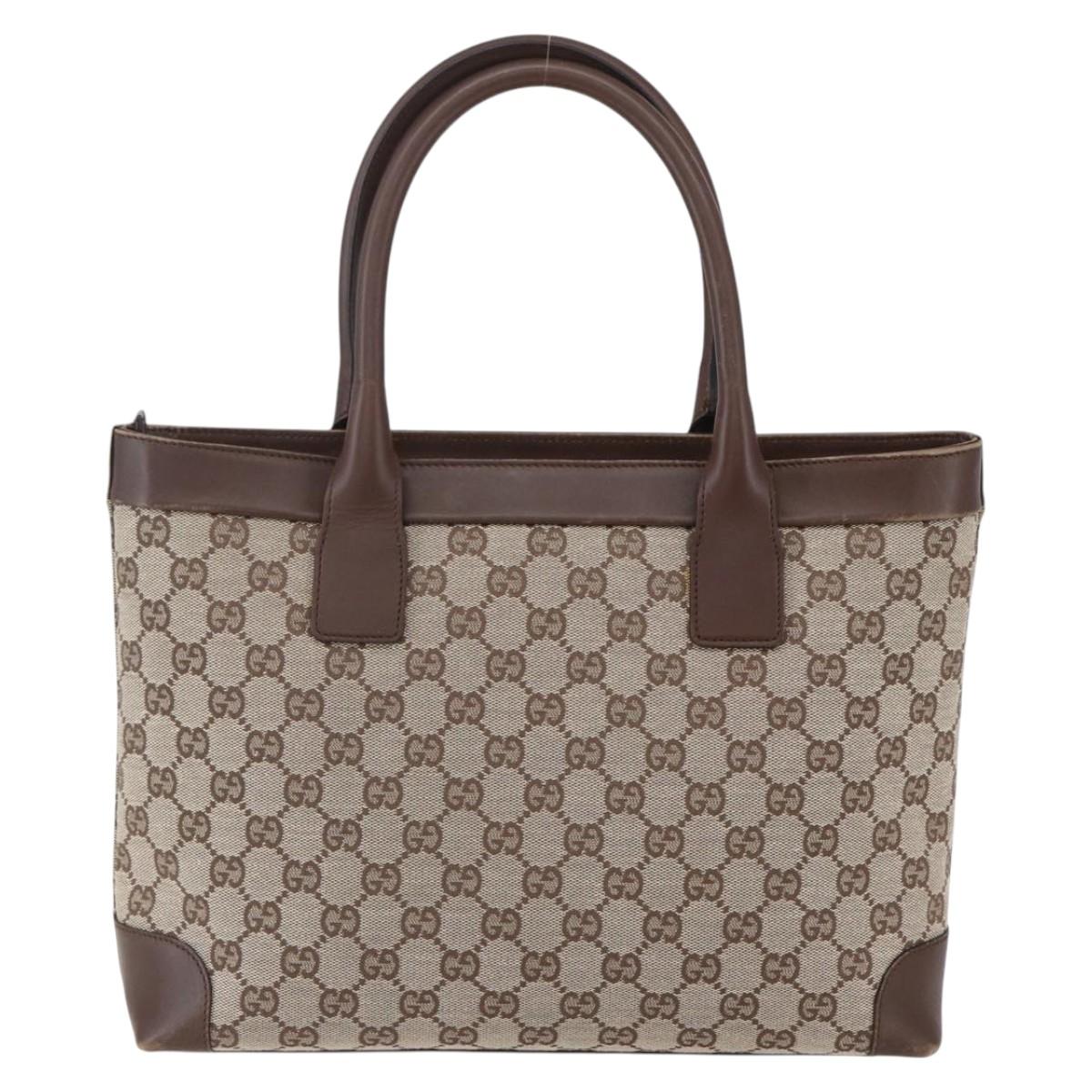 GUCCI GG Canvas Hand Bag Beige Gold 002 1119 1705 Auth ep12088