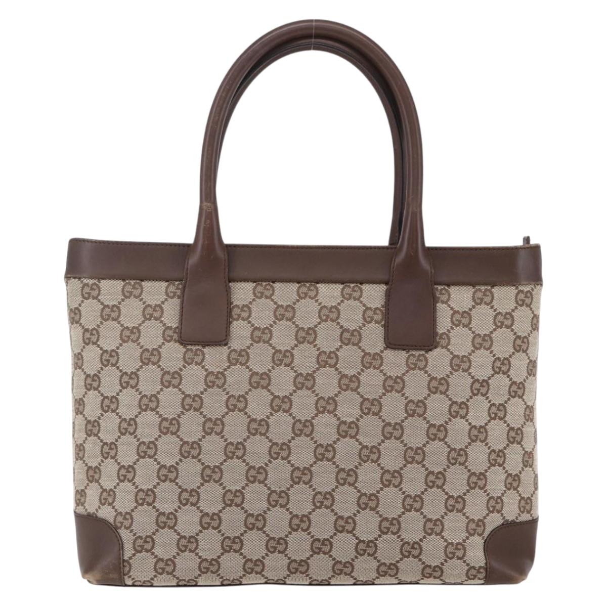 GUCCI GG Canvas Hand Bag Beige Gold 002 1119 1705 Auth ep12088