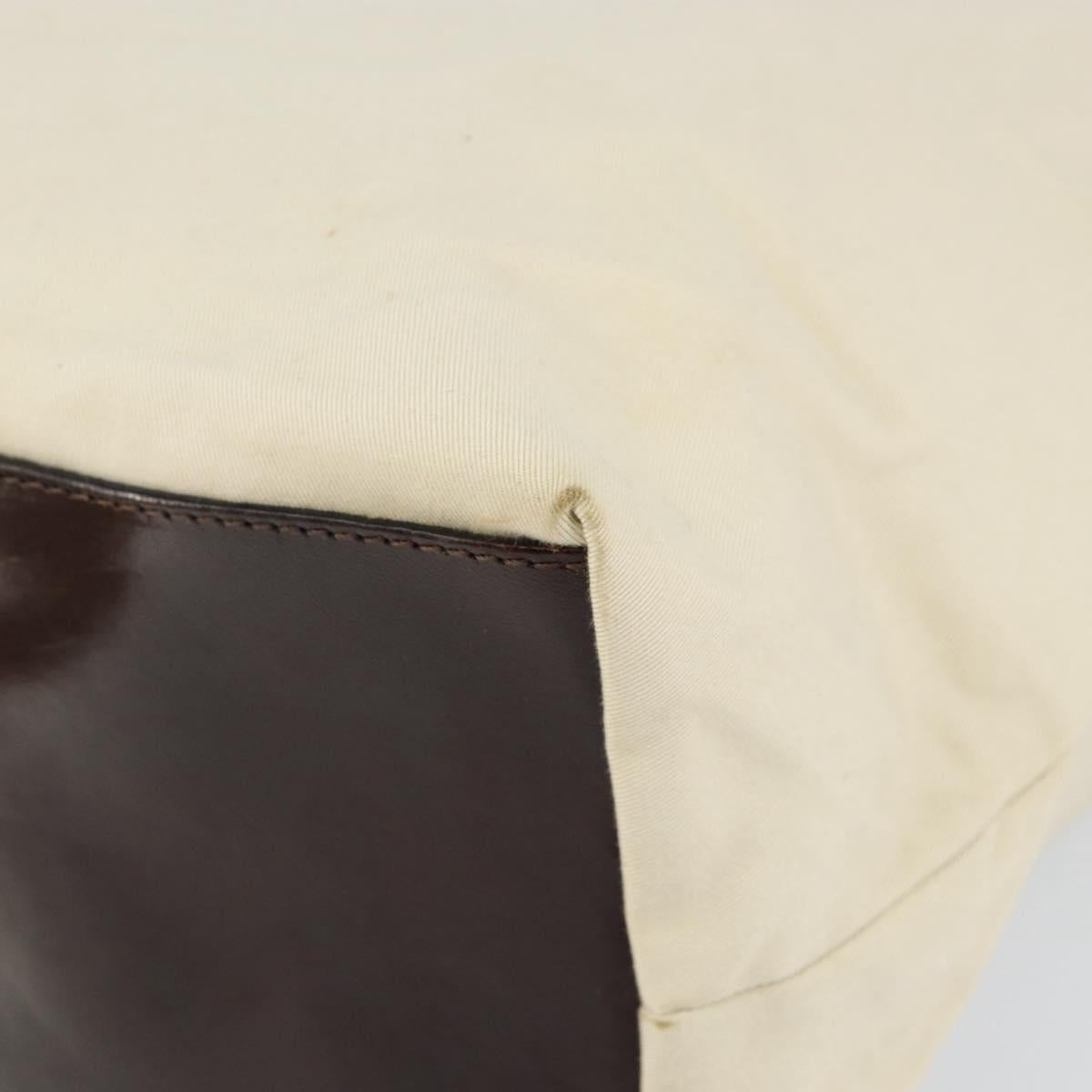 FENDI Hand Bag Canvas Ivory Auth ep12091