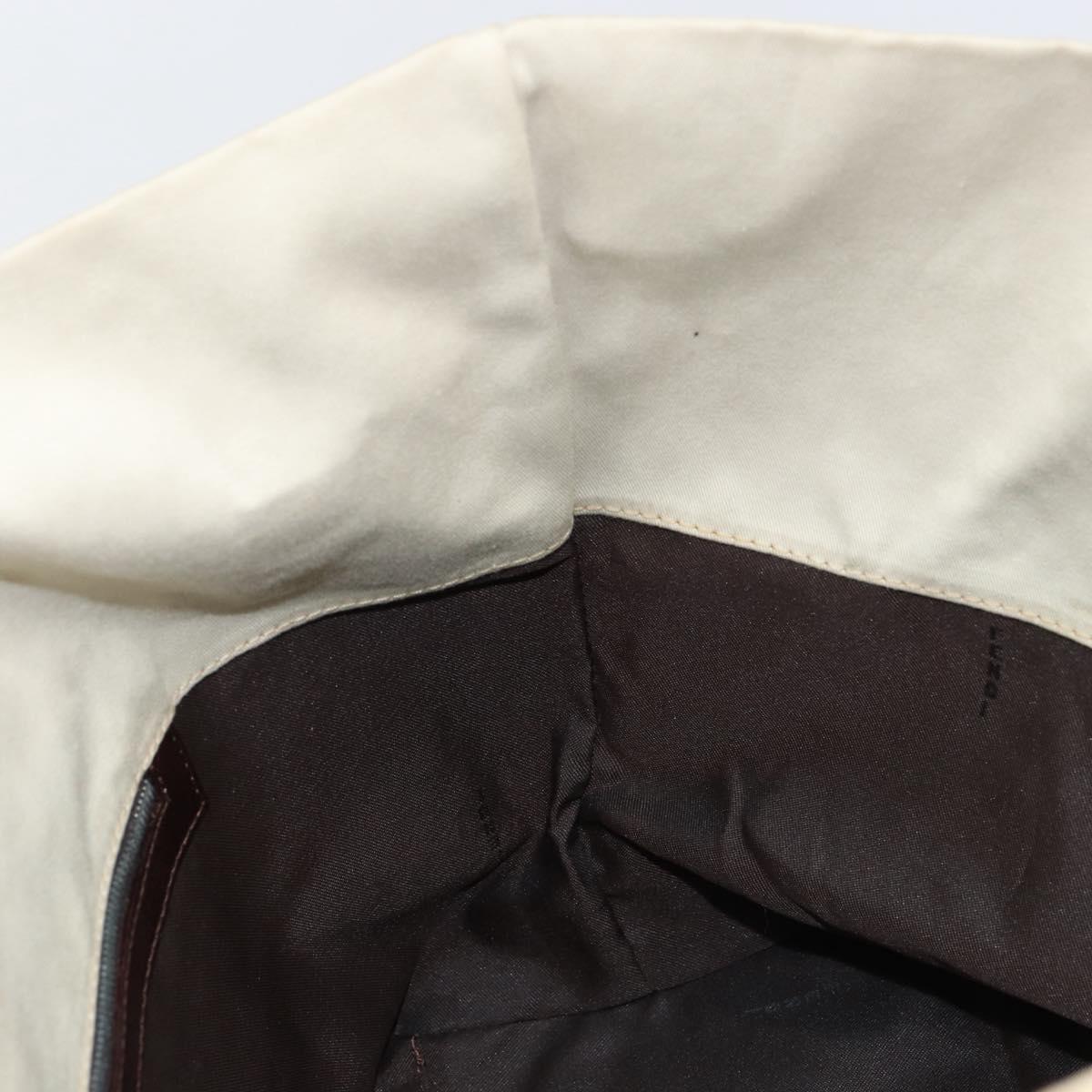 FENDI Hand Bag Canvas Ivory Auth ep12091