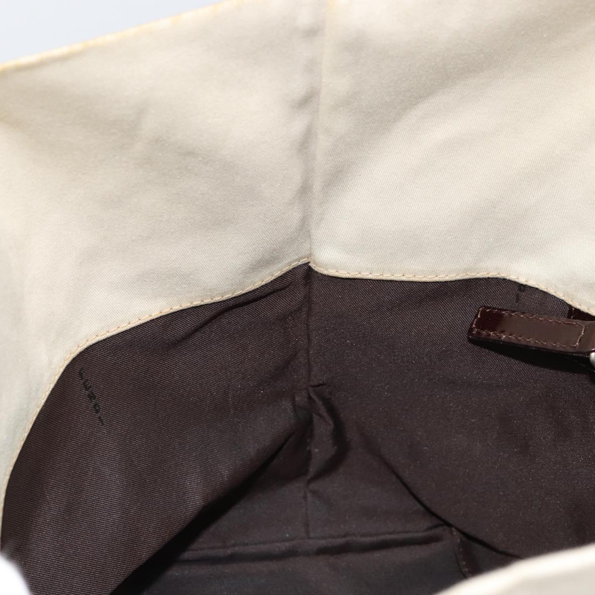 FENDI Hand Bag Canvas Ivory Auth ep12091