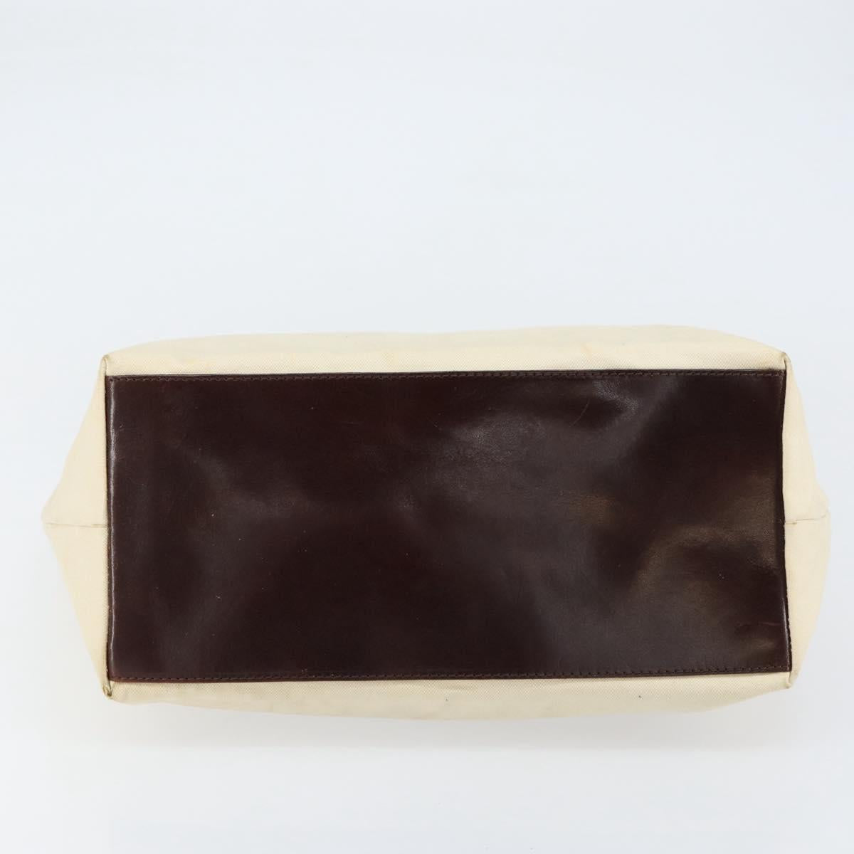 FENDI Hand Bag Canvas Ivory Auth ep12091