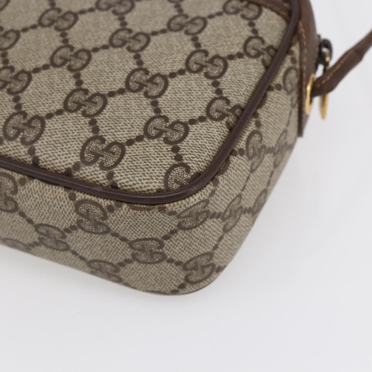 GUCCI GG Supreme Shoulder Bag PVC Beige Gold 116 02 607 Auth ep12092