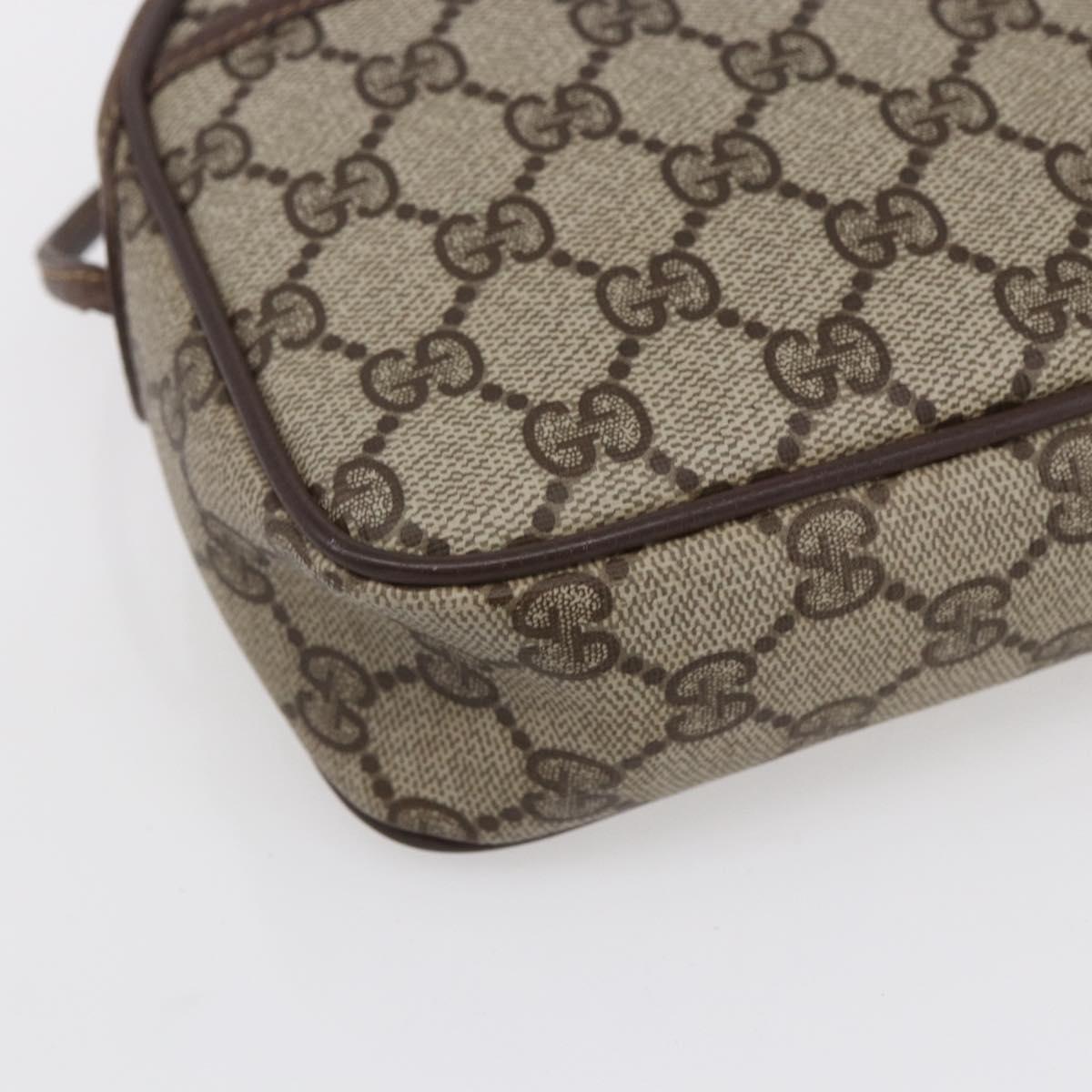 GUCCI GG Supreme Shoulder Bag PVC Beige Gold 116 02 607 Auth ep12092