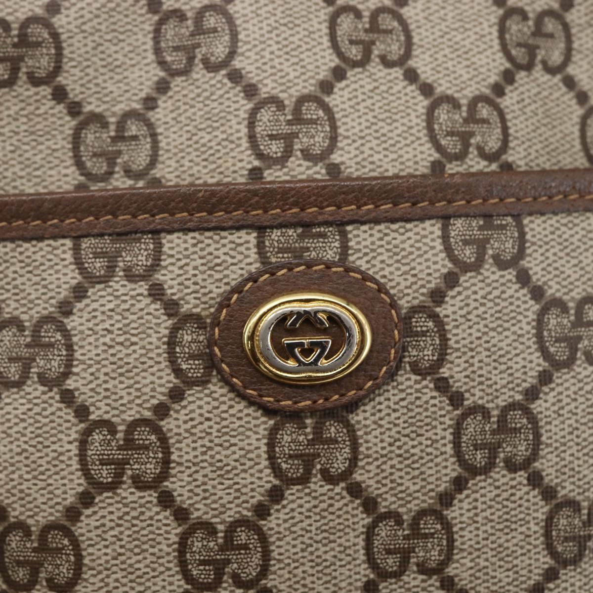 GUCCI GG Supreme Shoulder Bag PVC Beige Gold 116 02 607 Auth ep12092