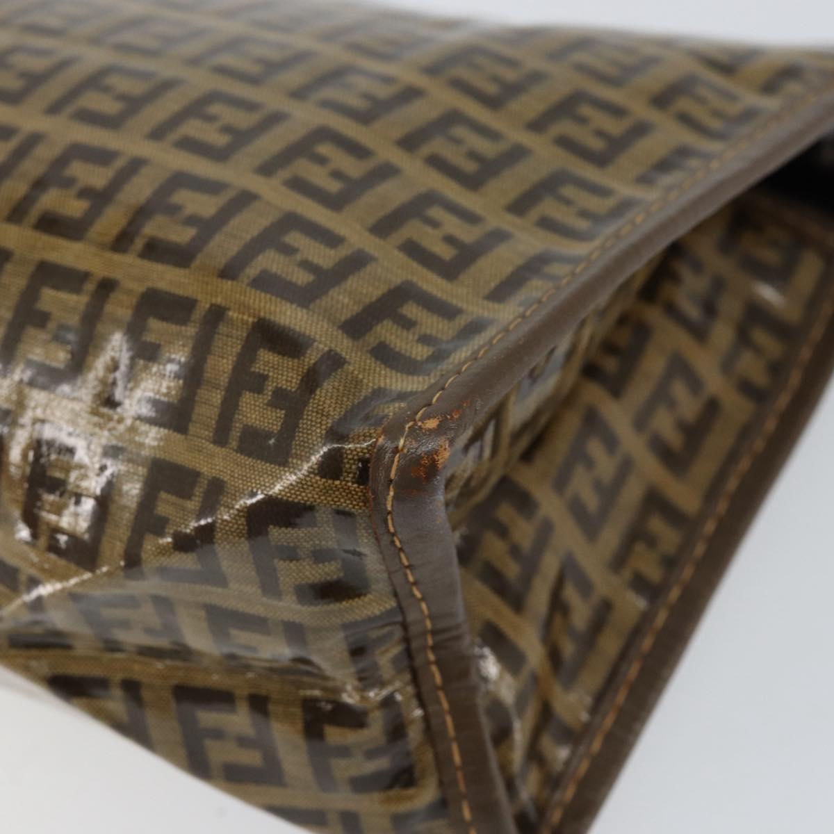 FENDI Zucchino Canvas Clutch Bag Beige Auth ep12093