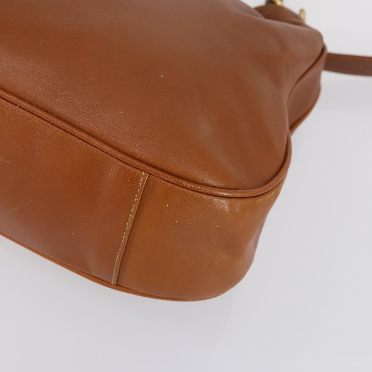 GUCCI Bamboo Shoulder Bag Leather 2way Brown Gold 001 2852 1577 0 Auth ep12095