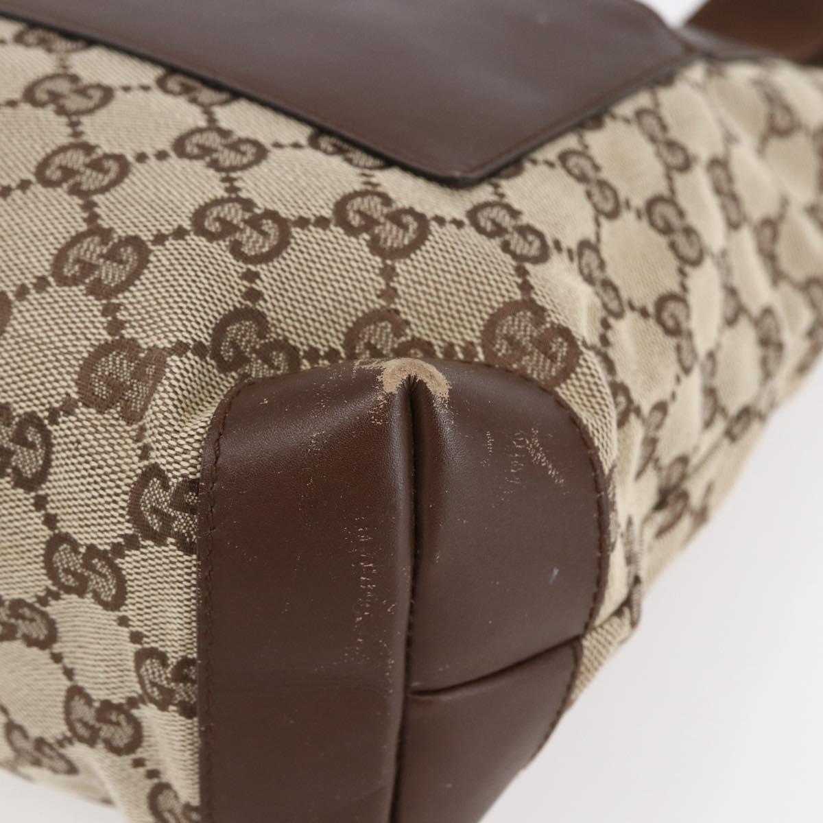 GUCCI GG Canvas Tote Bag Beige Silver 28893 Auth ep12098