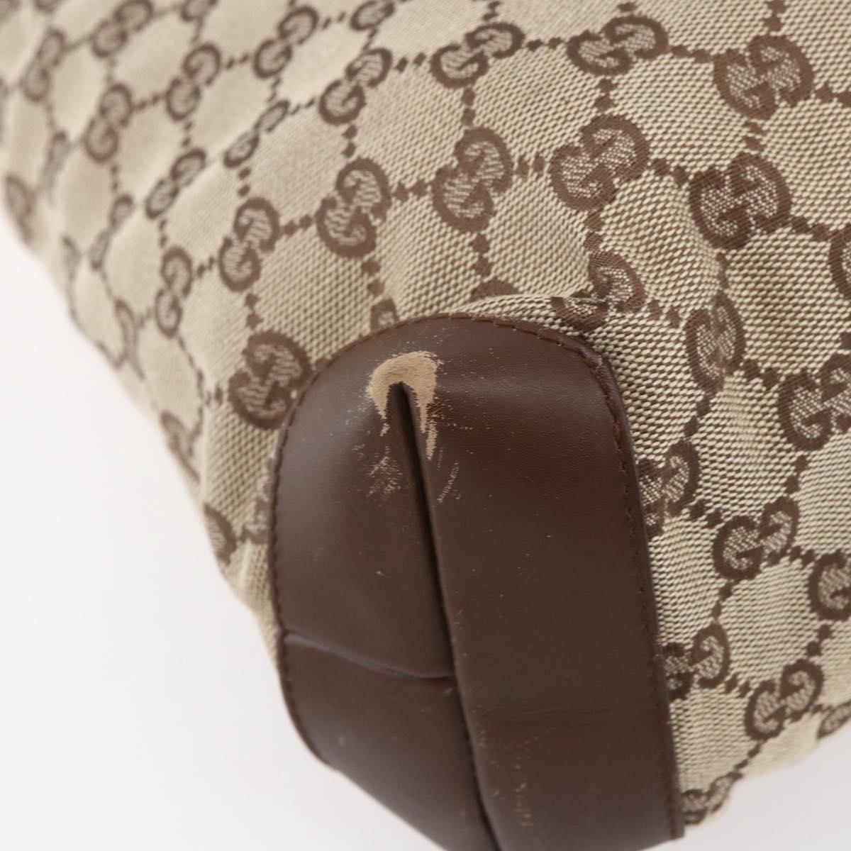 GUCCI GG Canvas Tote Bag Beige Silver 28893 Auth ep12098