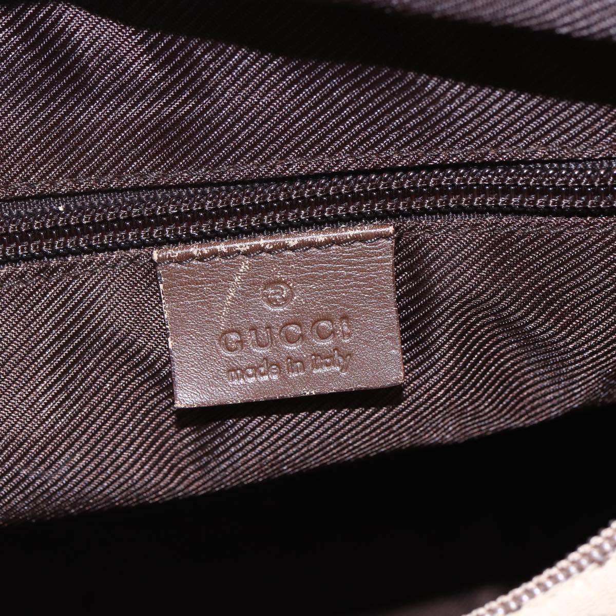 GUCCI GG Canvas Tote Bag Beige Silver 28893 Auth ep12098