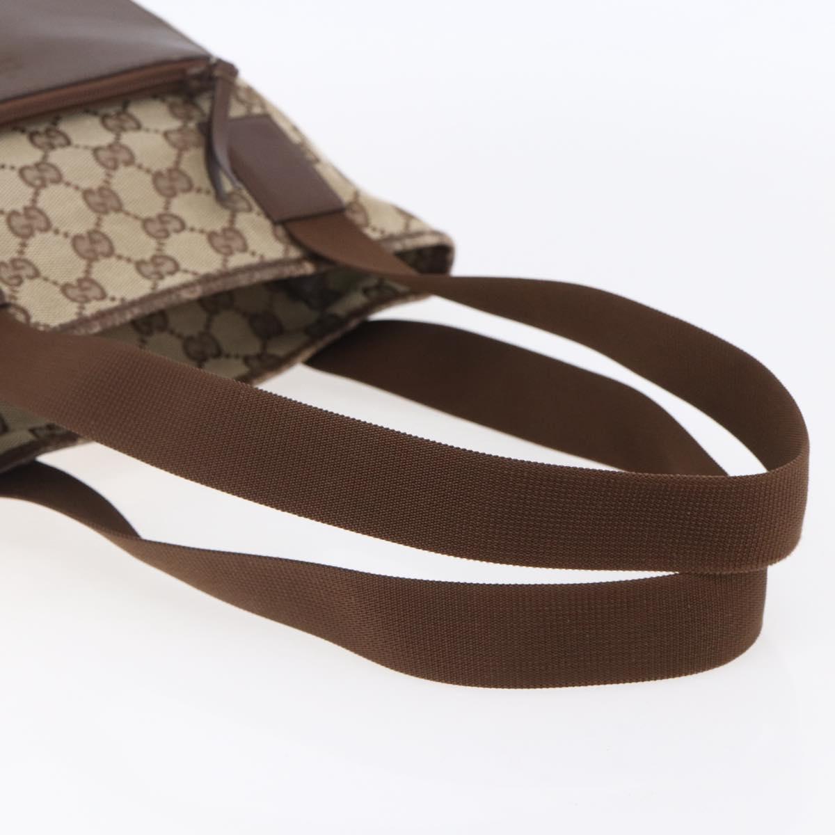 GUCCI GG Canvas Tote Bag Beige Silver 28893 Auth ep12098