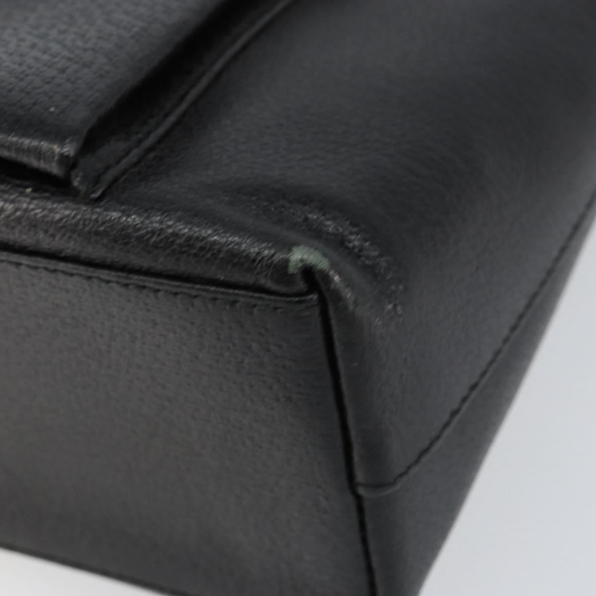 GUCCI Tote Bag Leather Black Gold 002 1817 0336 Auth ep12099