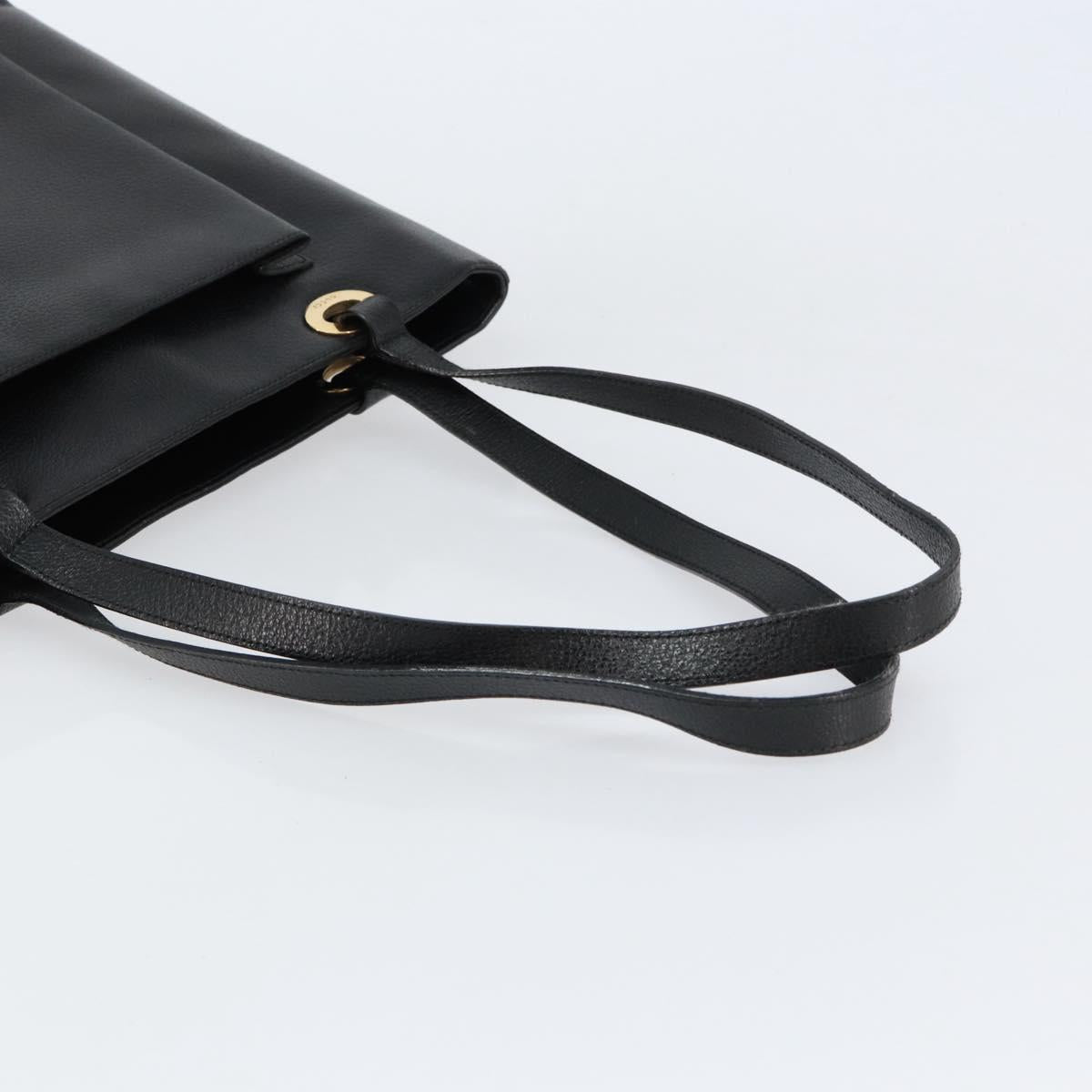 GUCCI Tote Bag Leather Black Gold 002 1817 0336 Auth ep12099