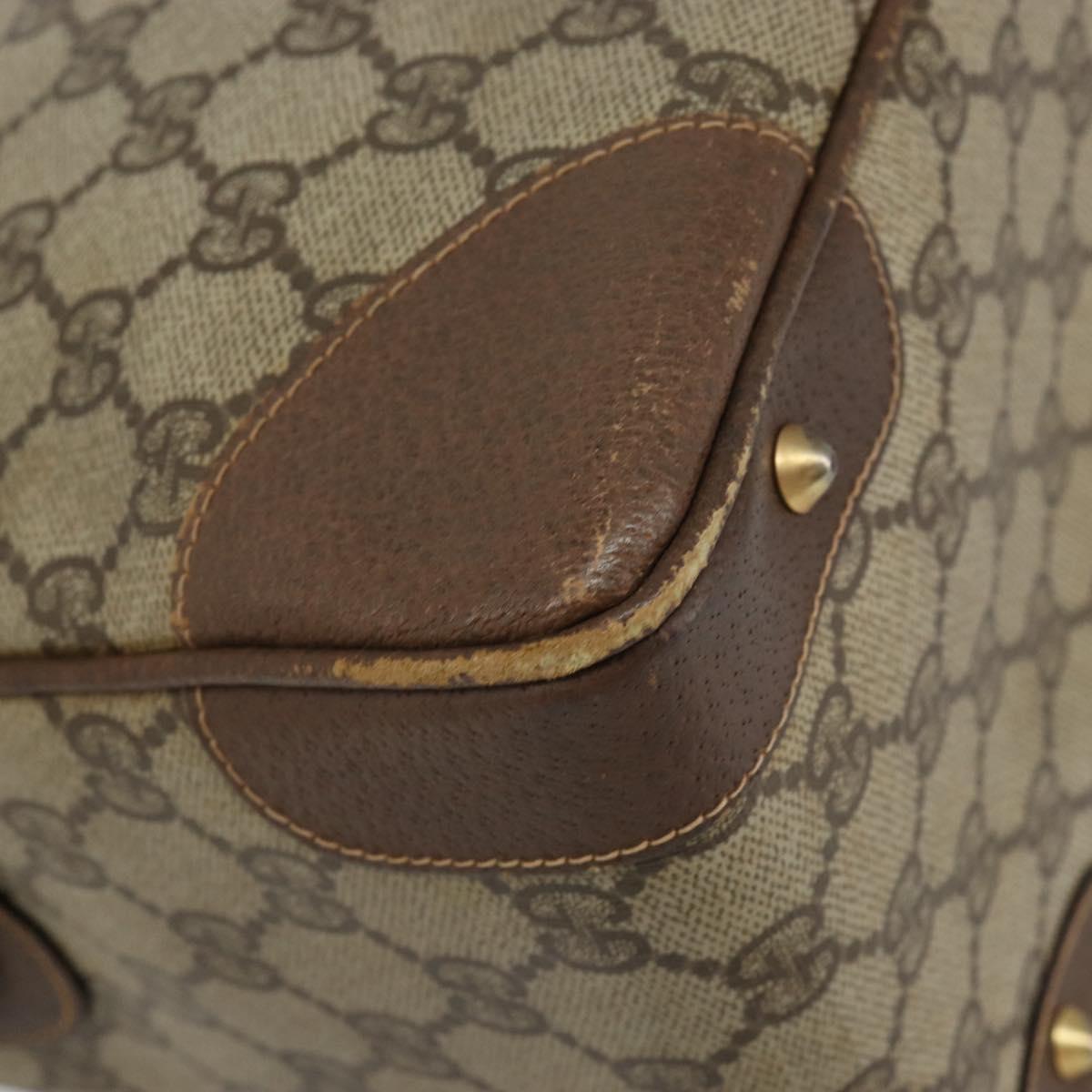 GUCCI GG Supreme Boston Bag PVC Beige Gold 002 123 0167 Auth ep12100