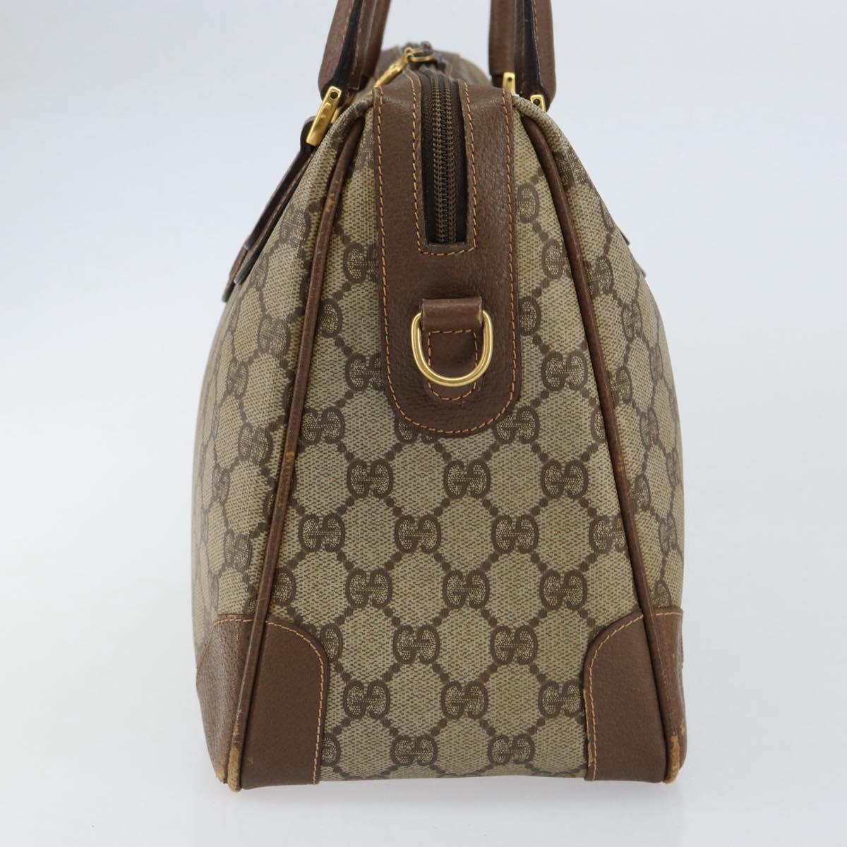 GUCCI GG Supreme Boston Bag PVC Beige Gold 002 123 0167 Auth ep12100