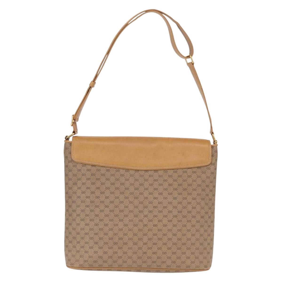 GUCCI Micro GG Supreme Shoulder Bag PVC Beige Gold 001 109 0693 Auth ep12102