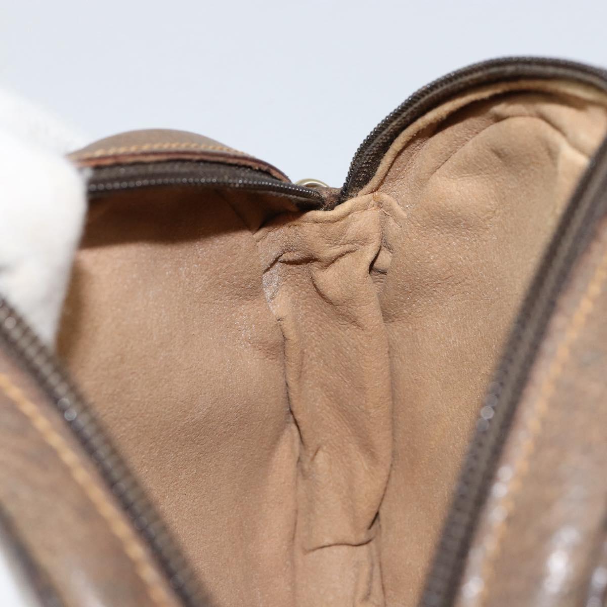 GUCCI GG Plus Supreme Shoulder Bag PVC Beige Gold Auth ep12104