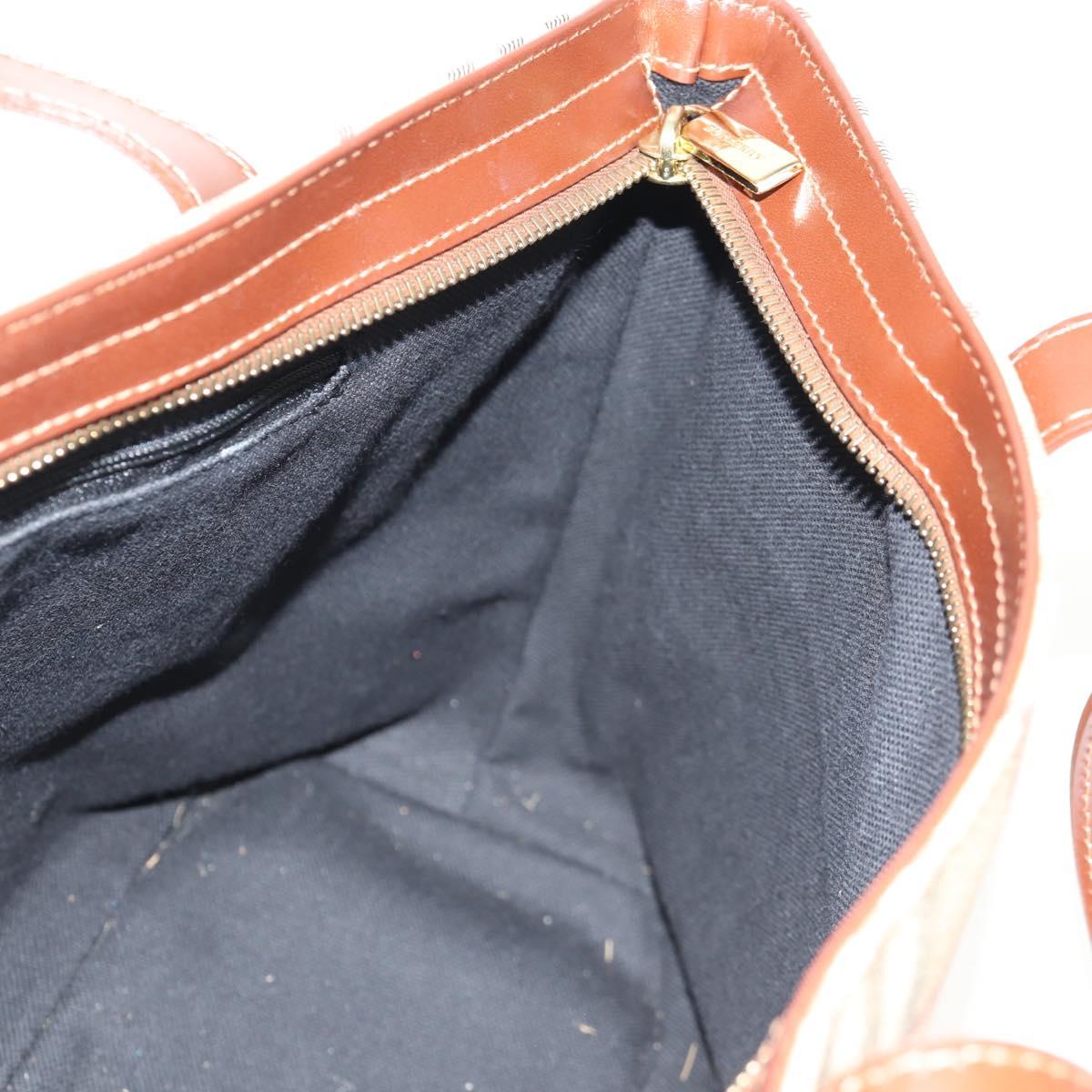 BURBERRY Nova Check Tote Bag PVC Beige Gold Auth ep12112A