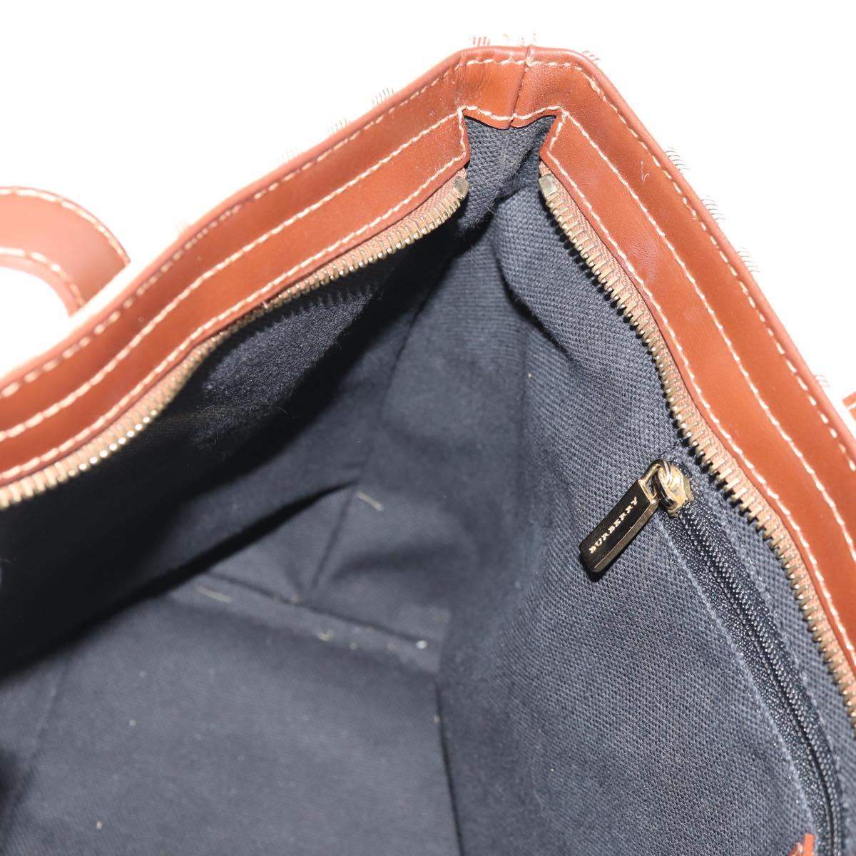 BURBERRY Nova Check Tote Bag PVC Beige Gold Auth ep12112A