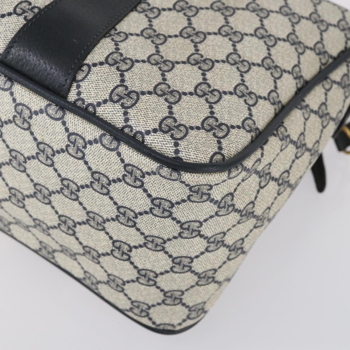 GUCCI GG Supreme Sherry Line Hand Bag PVC 2way Navy Red 39 02 041 Auth ep12116